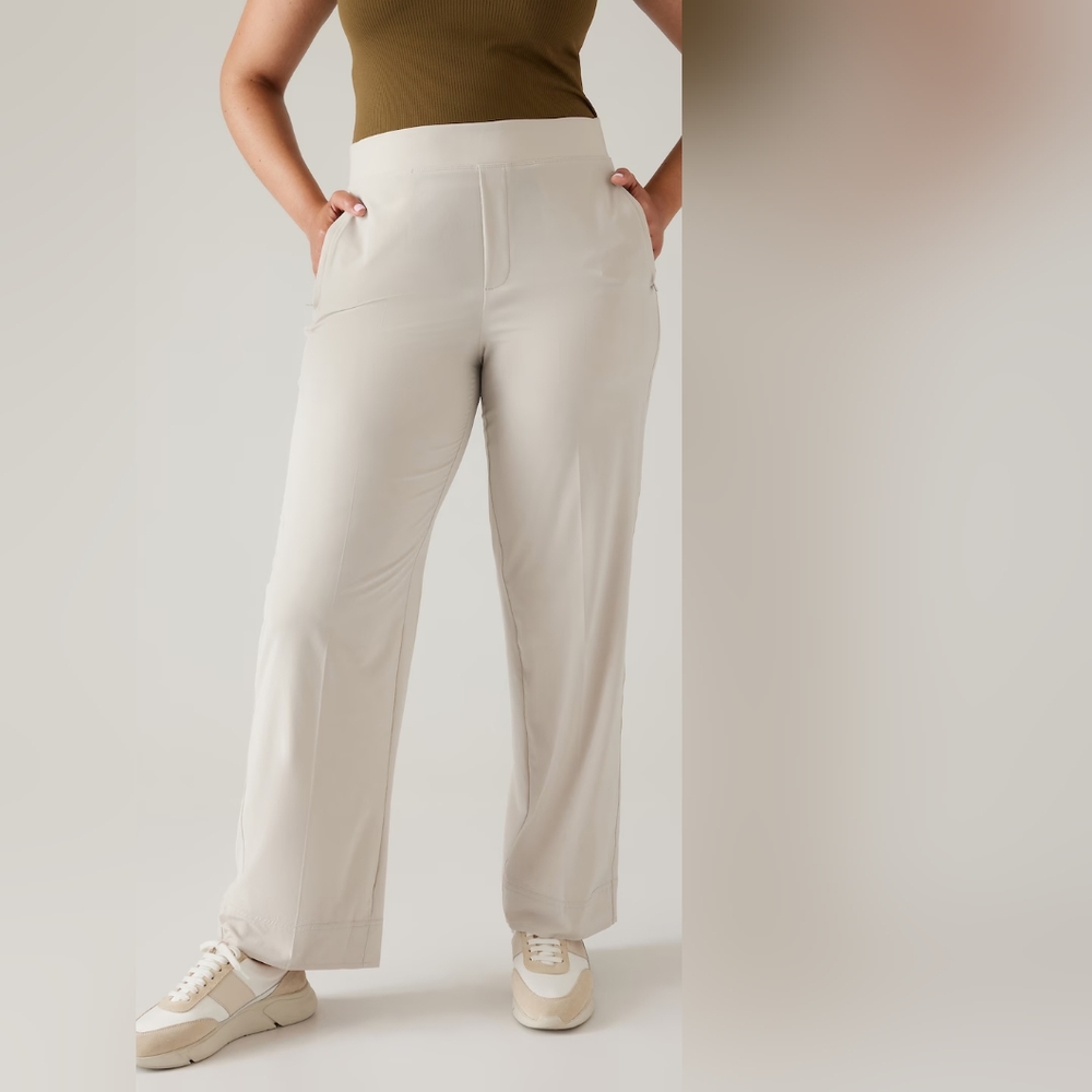 Athleta Brooklyn Heights High Rise Wide Trouser (Abalone)